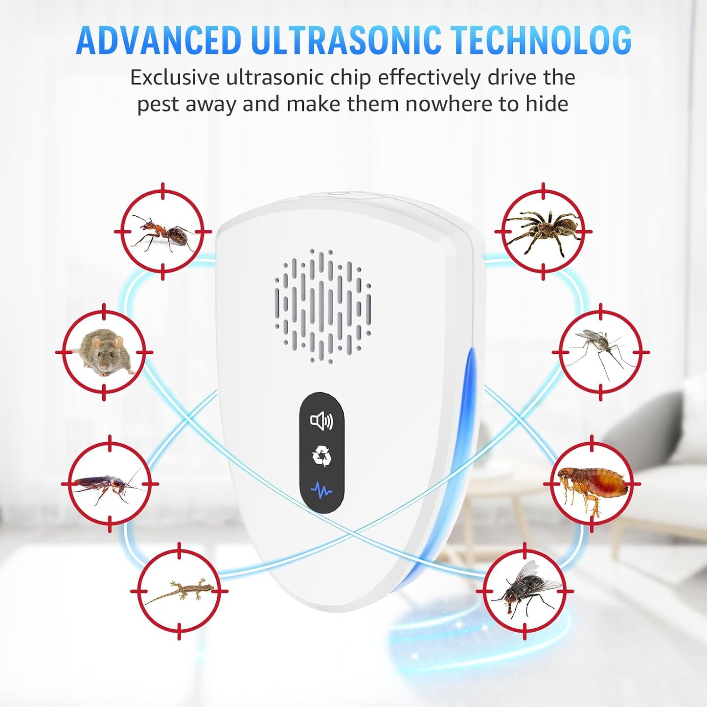 Indoor Ultrasonic Pest Repeller Plug-in – Smart Variable Frequency Pest Control Device