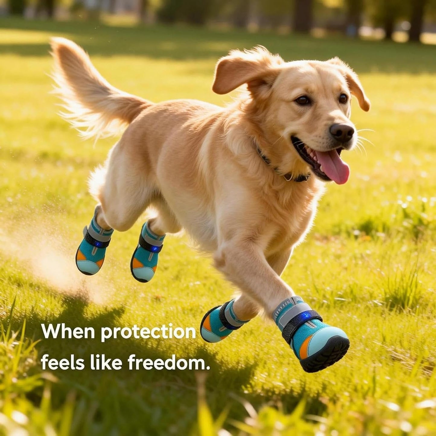 Dog Shoes LED Motion Activated Light Up Puppy Boots Non Slip Rubber Paw Protective Shoes Breathable Mesh Four