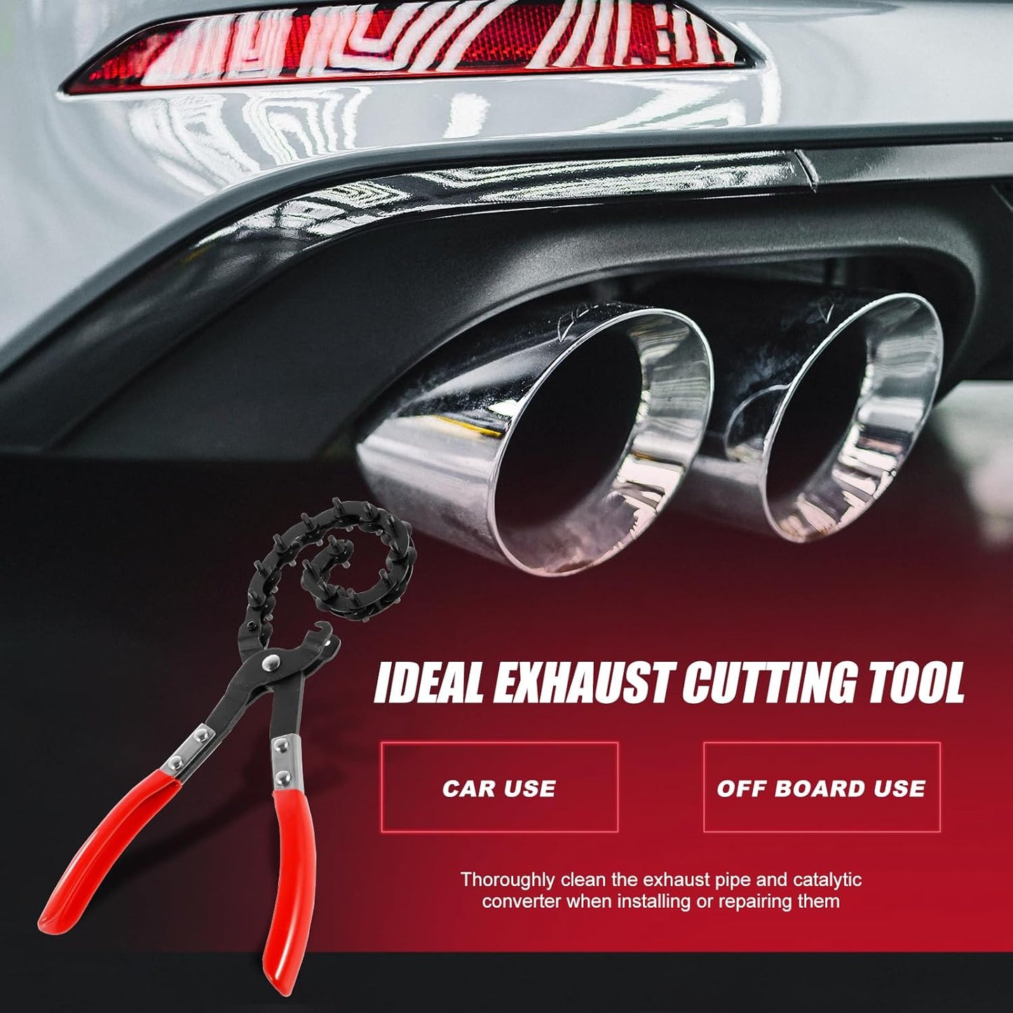 Exhaust Pipe Cutter Tool with Nonslip Handle, Universal Tailpipe Cutter, Cuts 3/4" to 3-1/4" Pipe Carbon Steel Exhaust Pipe Cutter
