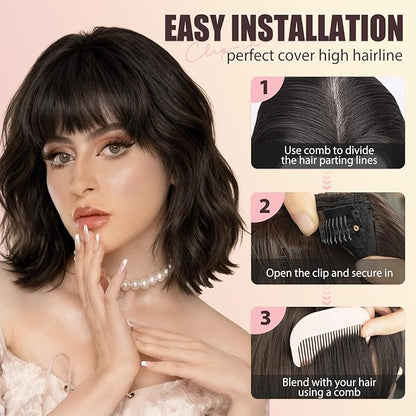 Clip-in Air Bangs - Lightweight Synthetic Hair Extensions