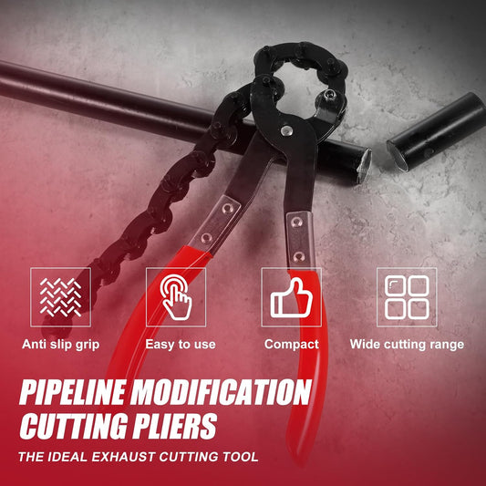 Exhaust Pipe Cutter Tool with Nonslip Handle, Universal Tailpipe Cutter, Cuts 3/4" to 3-1/4" Pipe Carbon Steel Exhaust Pipe Cutter
