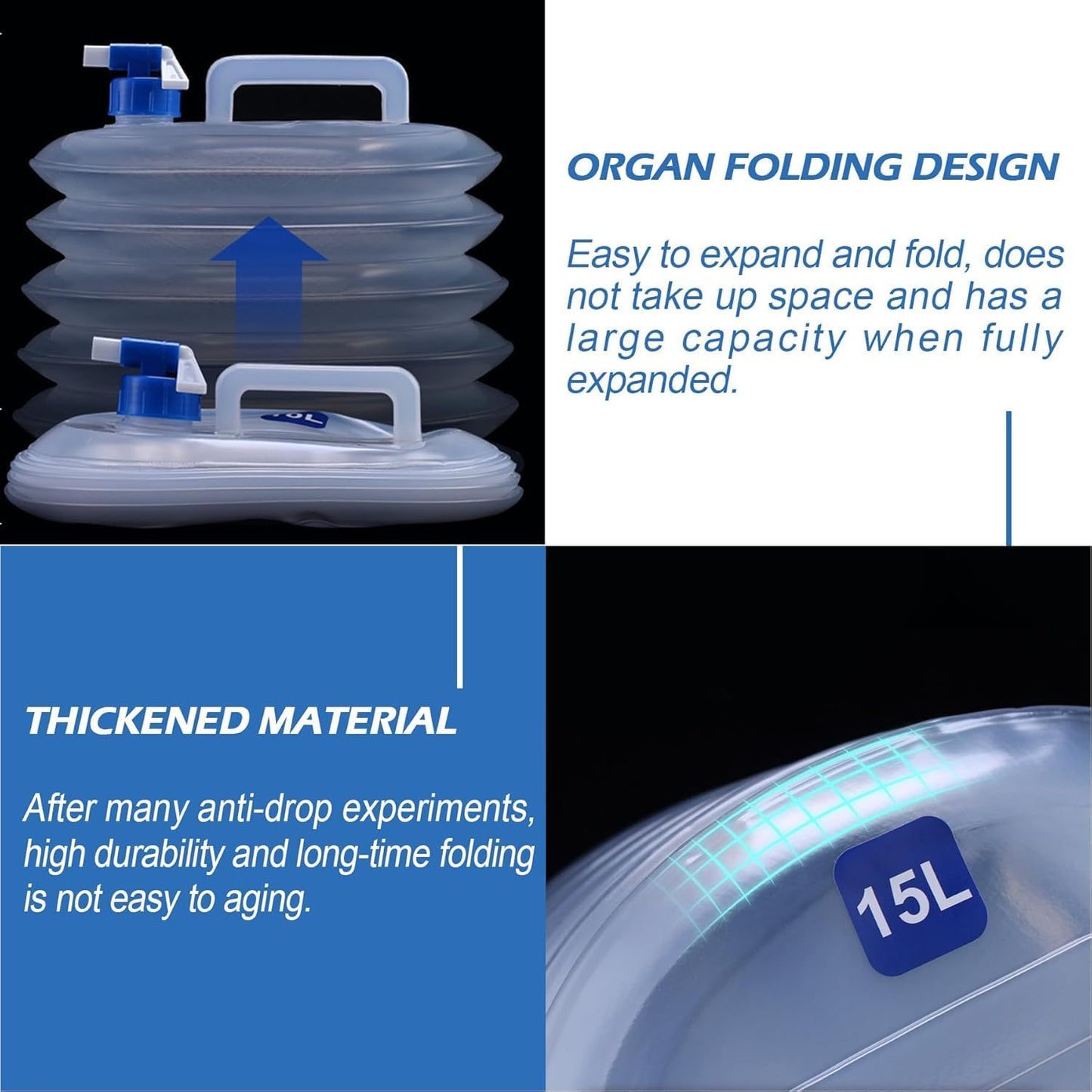 Lightweight Foldable Water Bucket with Faucet (5L)