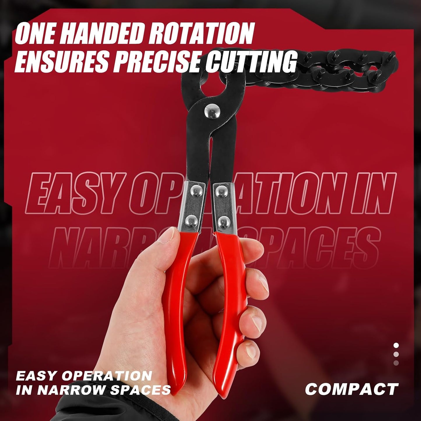 Exhaust Pipe Cutter Tool with Nonslip Handle, Universal Tailpipe Cutter, Cuts 3/4" to 3-1/4" Pipe Carbon Steel Exhaust Pipe Cutter