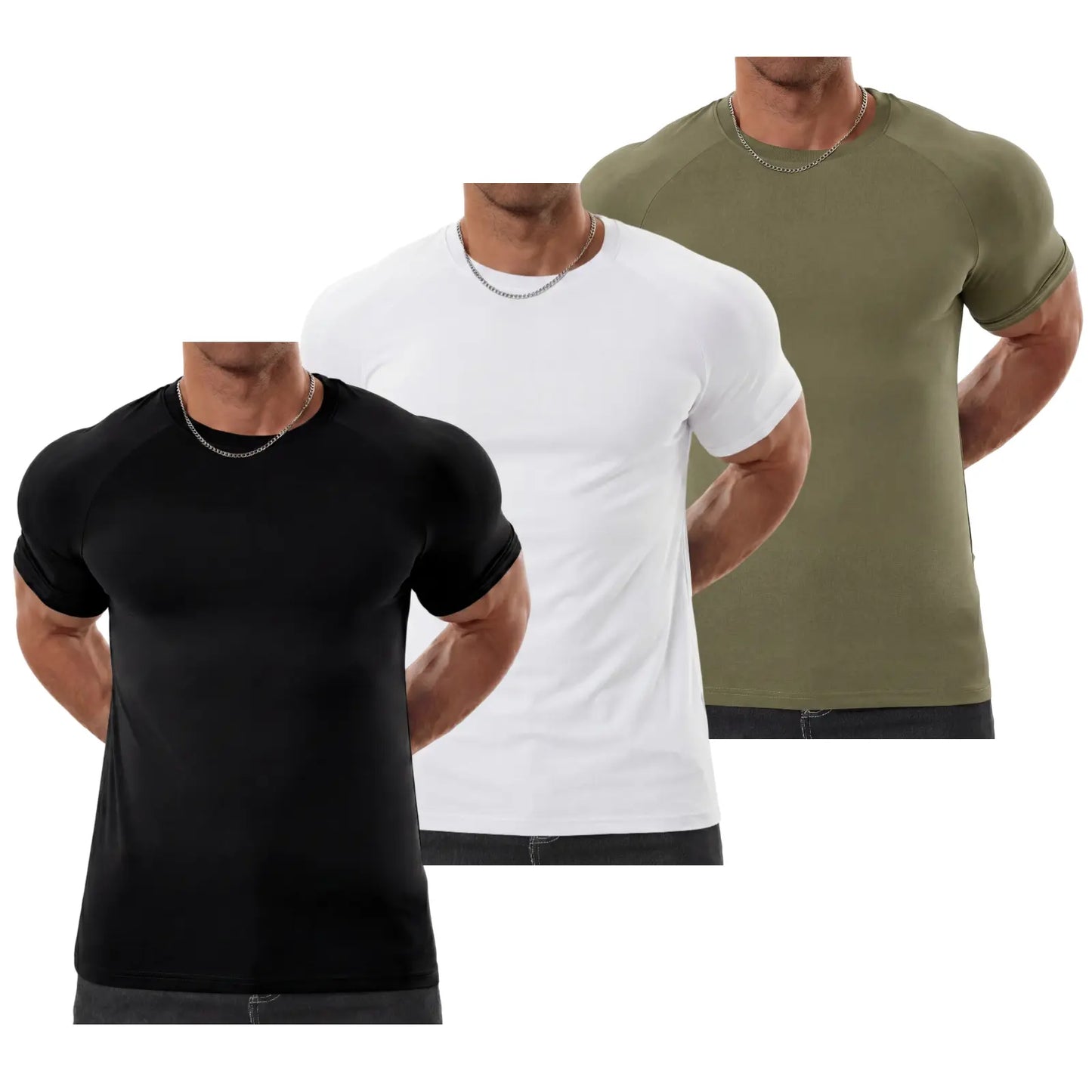 Men's Raglan Sleeve Athletic T-Shirt for Workout and Casual Wear