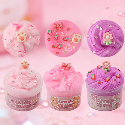 Summer Gift 3-Pack 200ml Pink Slime Kit – Butter, Cloud & Crunchy Slime