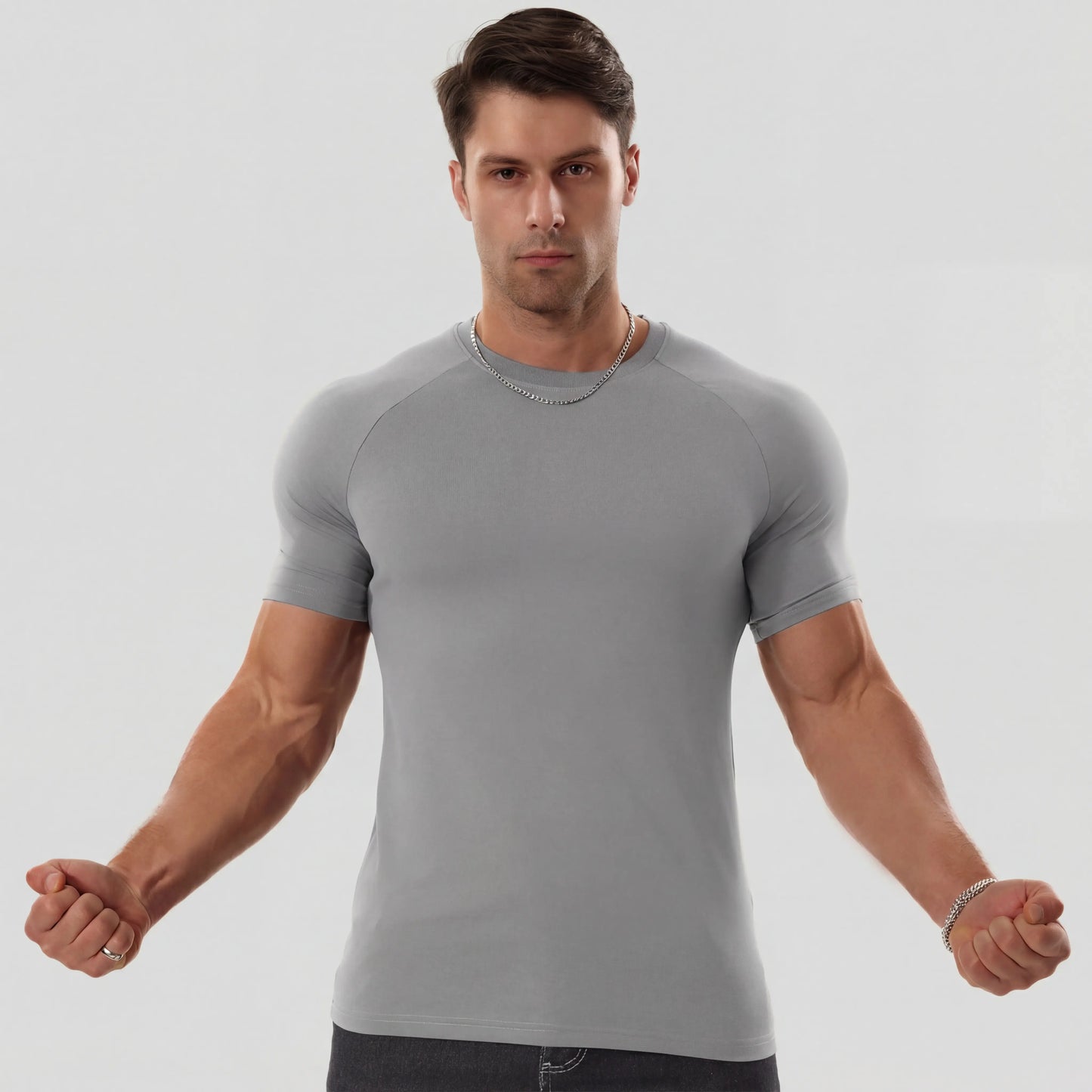 Men's Raglan Sleeve Athletic T-Shirt for Workout and Casual Wear