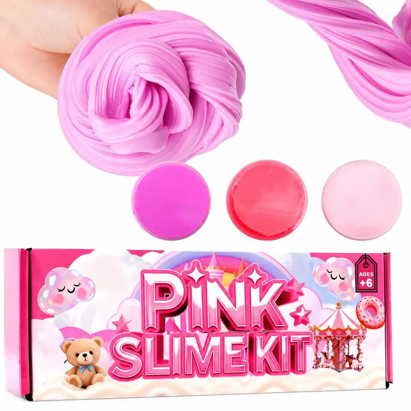 Summer Gift 3-Pack 200ml Pink Slime Kit – Butter, Cloud & Crunchy Slime
