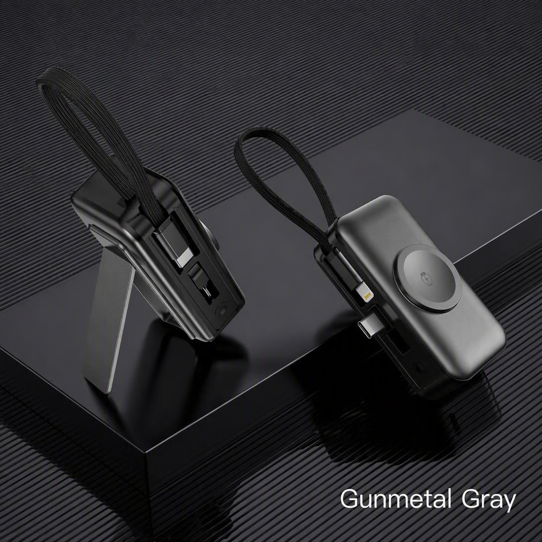 ⚡3-in-1 foldable rechargeable portable power bank