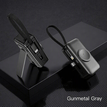 ⚡3-in-1 foldable rechargeable portable power bank
