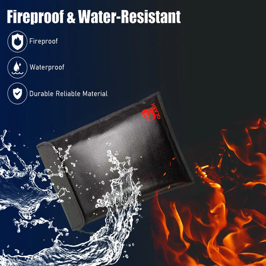 🔥Large Fireproof Document Bag🔒 - Water Resistant Storage🏠