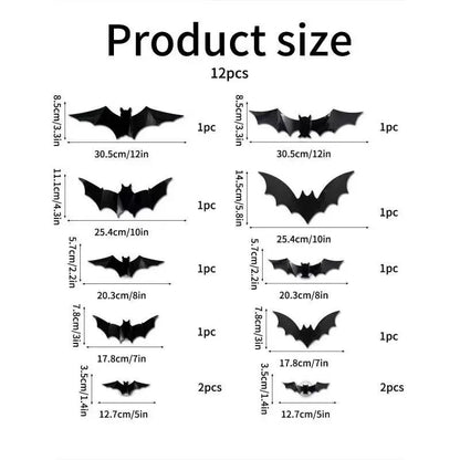 🎁🔥 3D Bat Light Design LED Decorations （contains three sizes: large, medium and small）