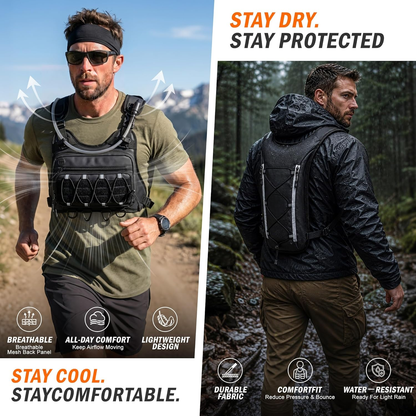 🎒💦Tactical Running Vest with 2L Water Bladder — Lightweight Anti-Bounce Hydration Backpack