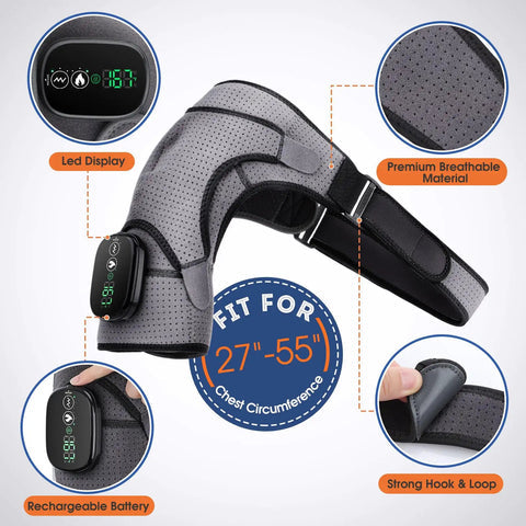 🌋✨Cordless Shoulder Heating Pad with Massager — Professional Heat & Vibration Therapy for Pain Relief & Muscle Recovery