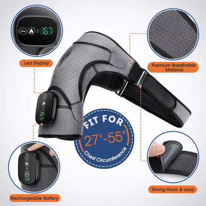 🌋✨Cordless Shoulder Heating Pad with Massager — Professional Heat & Vibration Therapy for Pain Relief & Muscle Recovery
