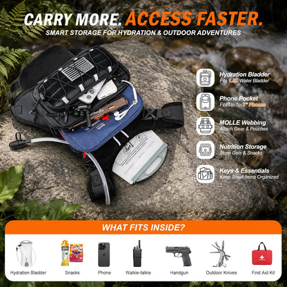 🎒💦Tactical Running Vest with 2L Water Bladder — Lightweight Anti-Bounce Hydration Backpack