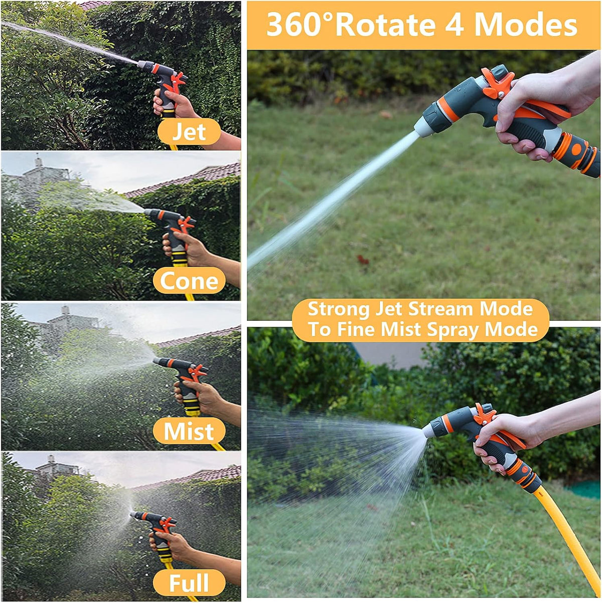 High Pressure Hose Pipe Spray Gun Attachments with Hosepipe Water Gun for Watering Plants & Lawns,Shower Pets,Car Washing