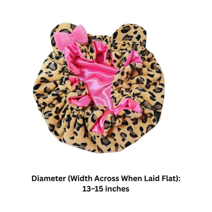 🐆✨PLUSH CHEETAH - Women's Plush Satin Bonnet