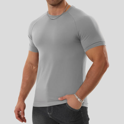 Men's Raglan Sleeve Athletic T-Shirt for Workout and Casual Wear