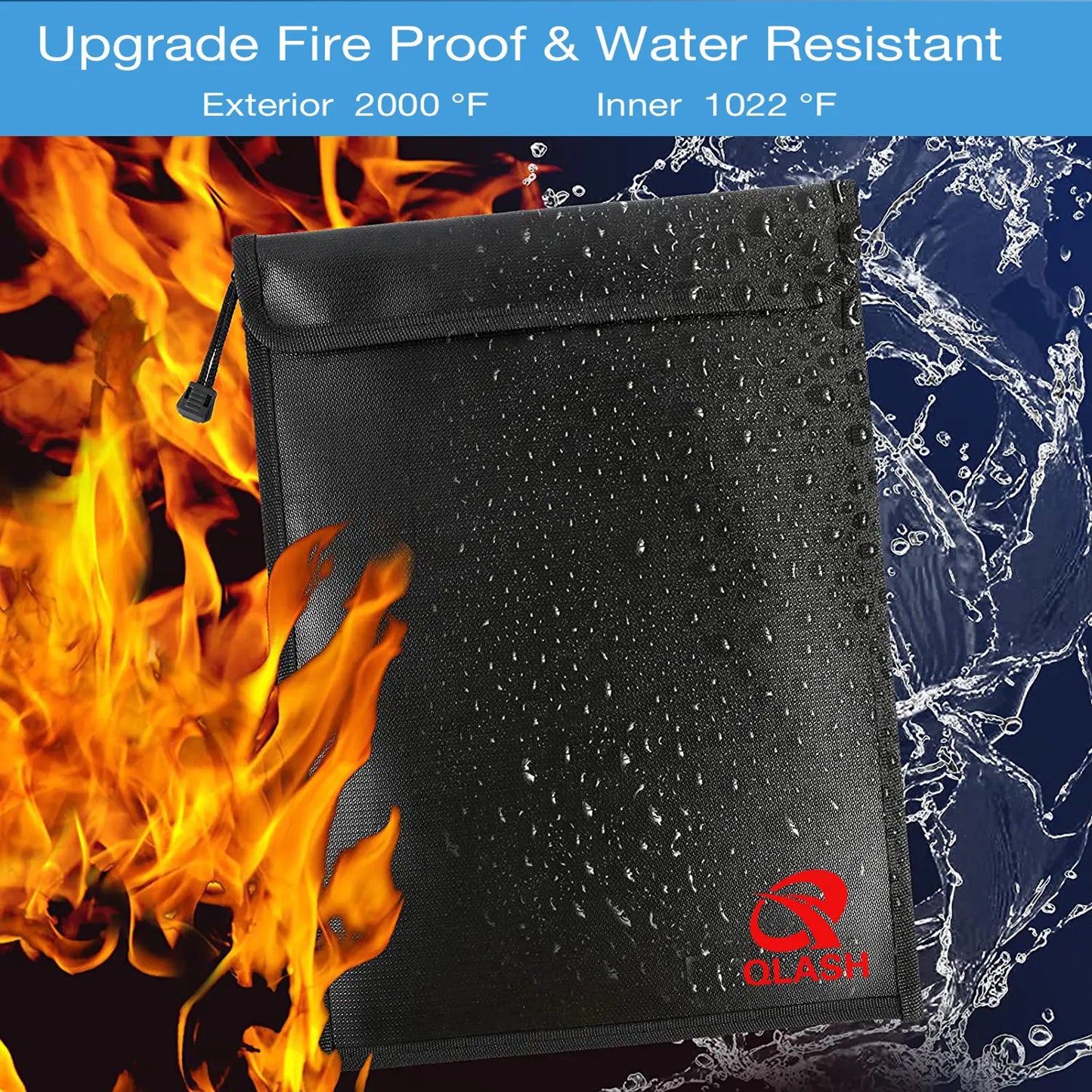 🔥Large Fireproof Document Bag🔒 - Water Resistant Storage🏠