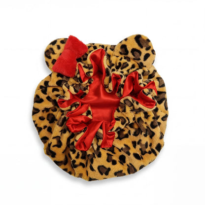 🐆✨PLUSH CHEETAH - Women's Plush Satin Bonnet