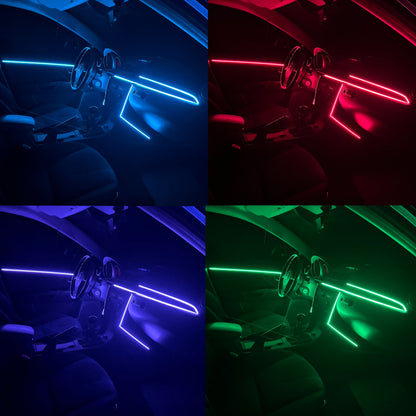 Interior Car LED Strip Lights RGB Fiber Optic Trim Lighting