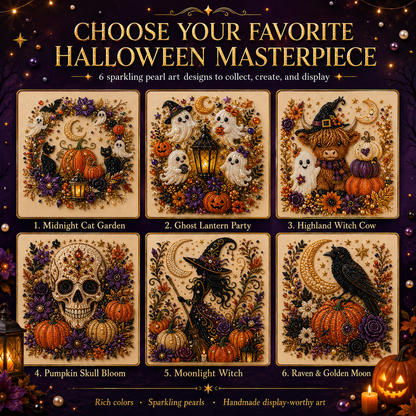 👻✨ Halloween Pearl Art DIY Kit – Turn Tiny Pearls into Spooky-Cute Magic