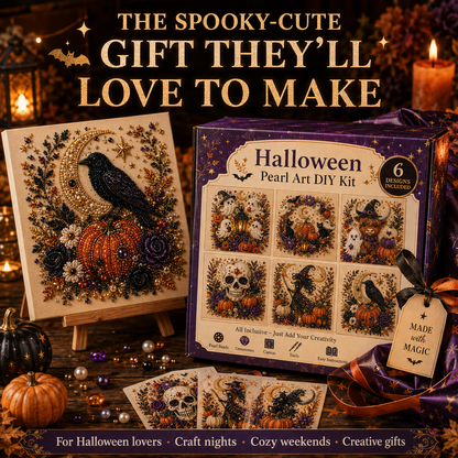👻✨ Halloween Pearl Art DIY Kit – Turn Tiny Pearls into Spooky-Cute Magic