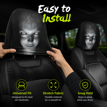👻 SPOOKY Car Headrest Covers – 2PCS Universal Fit 🚗