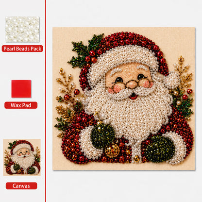🎄 LAST DAY 49% OFF – Premium 3D Pearl Christmas Diamond Painting Art Kit | Luxury Flocked Canvas with Scratch-Resistant Non-Fading Pearl Beads DIY Holiday Decor 🎅⛄️❄️