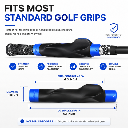 ⛳ Golf Grip Trainer - Golf Swing Aid Club Attachment for Correct Hand Placement