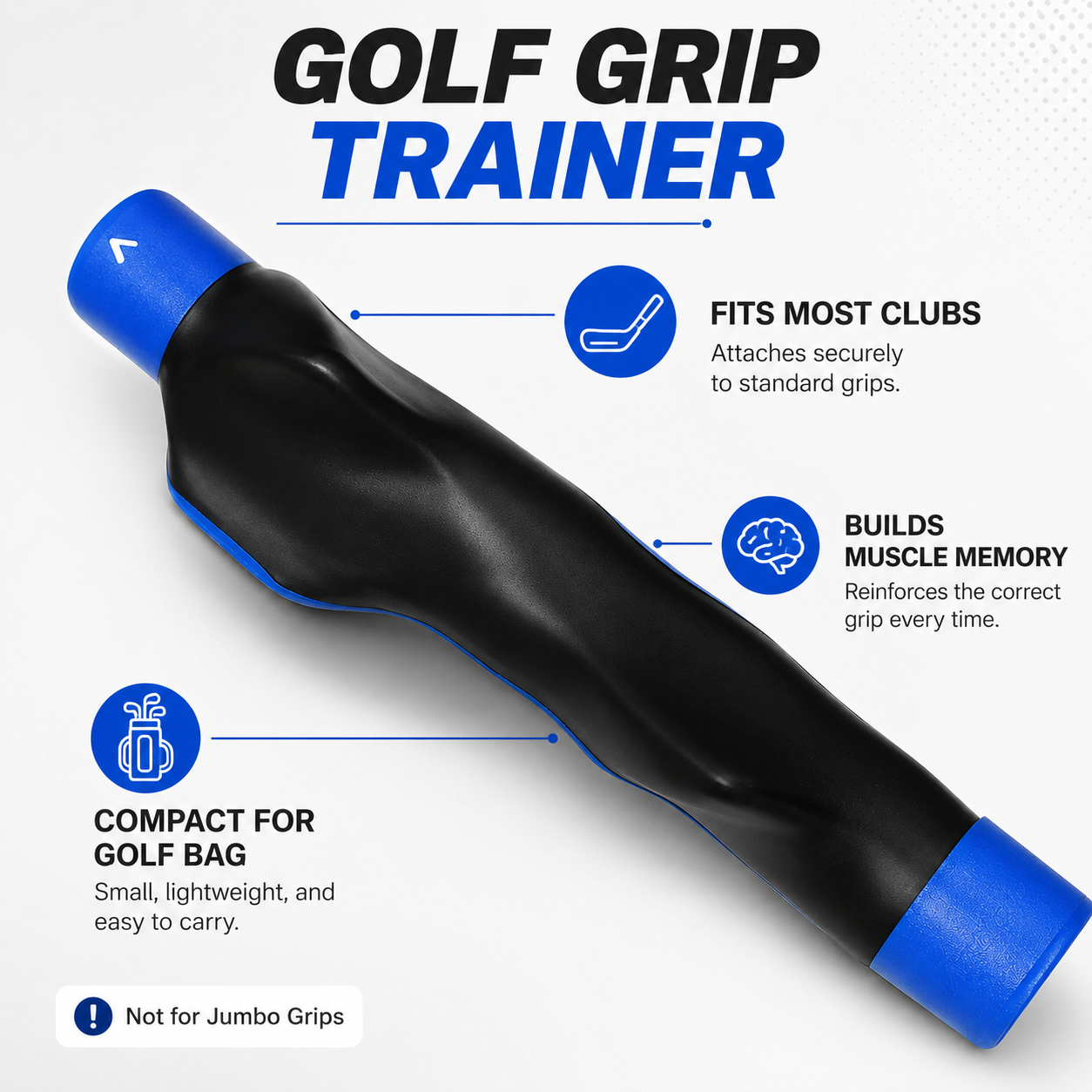 ⛳ Golf Grip Trainer - Golf Swing Aid Club Attachment for Correct Hand Placement