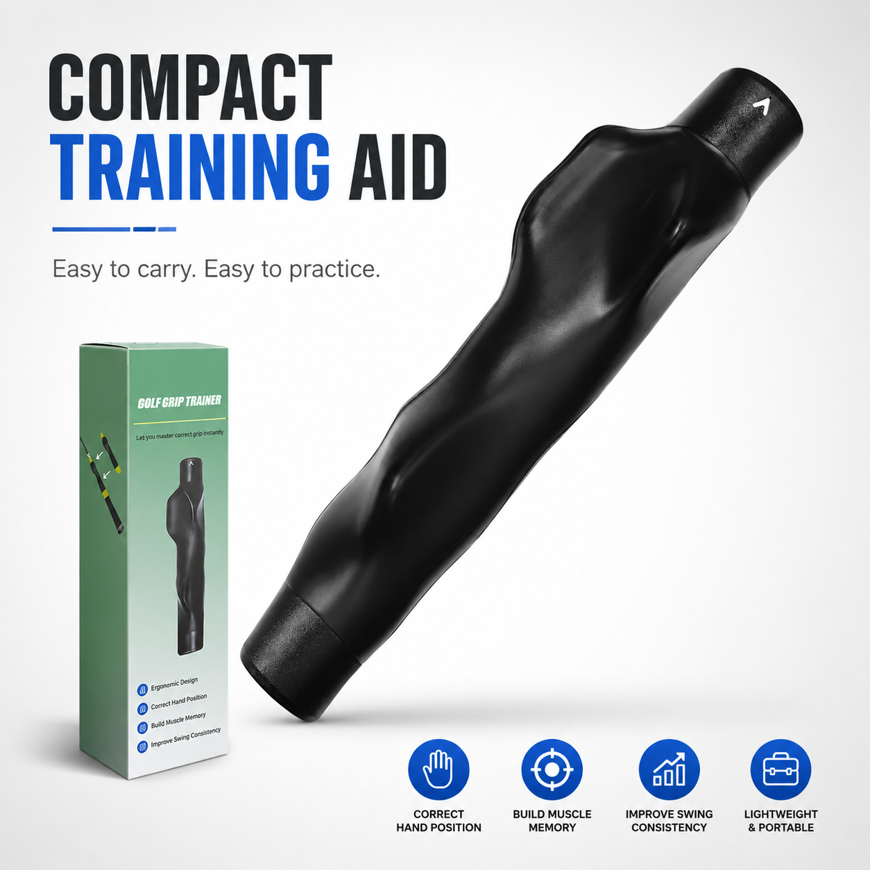 ⛳ Golf Grip Trainer - Golf Swing Aid Club Attachment for Correct Hand Placement