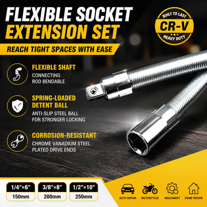 🛠Universal Flexible Wrench Socket Tool – High Torque & Tight Space Repair Adapter⚡