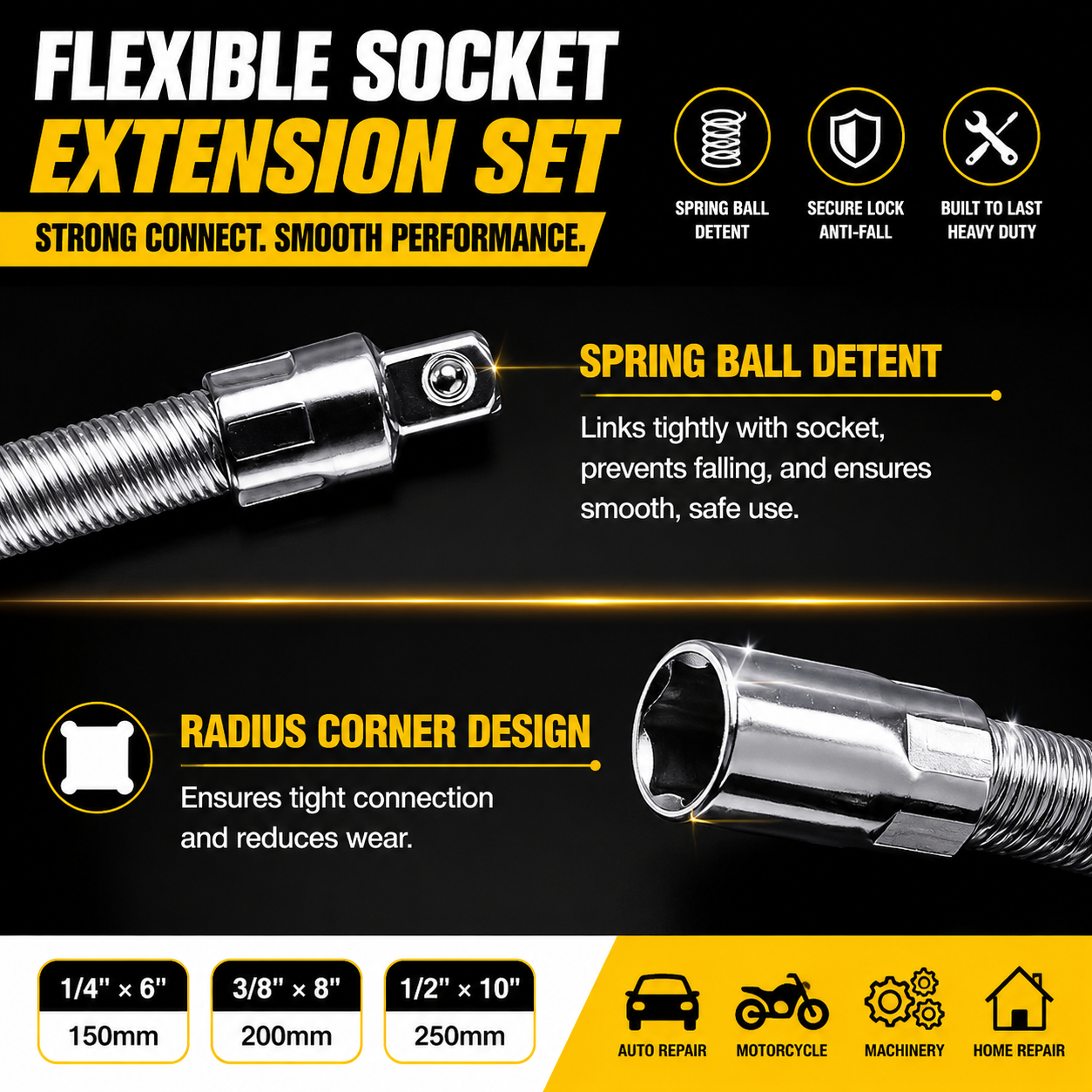🛠Universal Flexible Wrench Socket Tool – High Torque & Tight Space Repair Adapter⚡