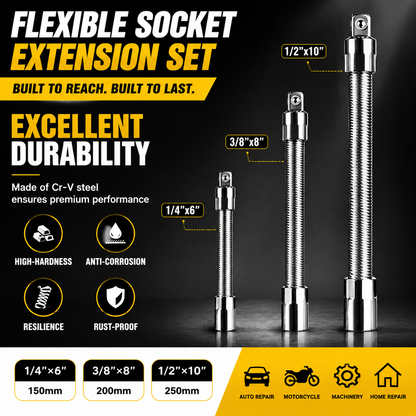 🛠Universal Flexible Wrench Socket Tool – High Torque & Tight Space Repair Adapter⚡