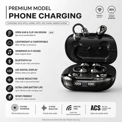 Power Bank & Ear Clip Type & Sleeping Type 3-in-1 Wireless Bluetooth Headphones