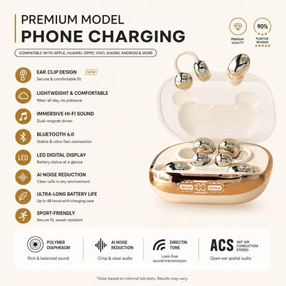 Power Bank & Ear Clip Type & Sleeping Type 3-in-1 Wireless Bluetooth Headphones