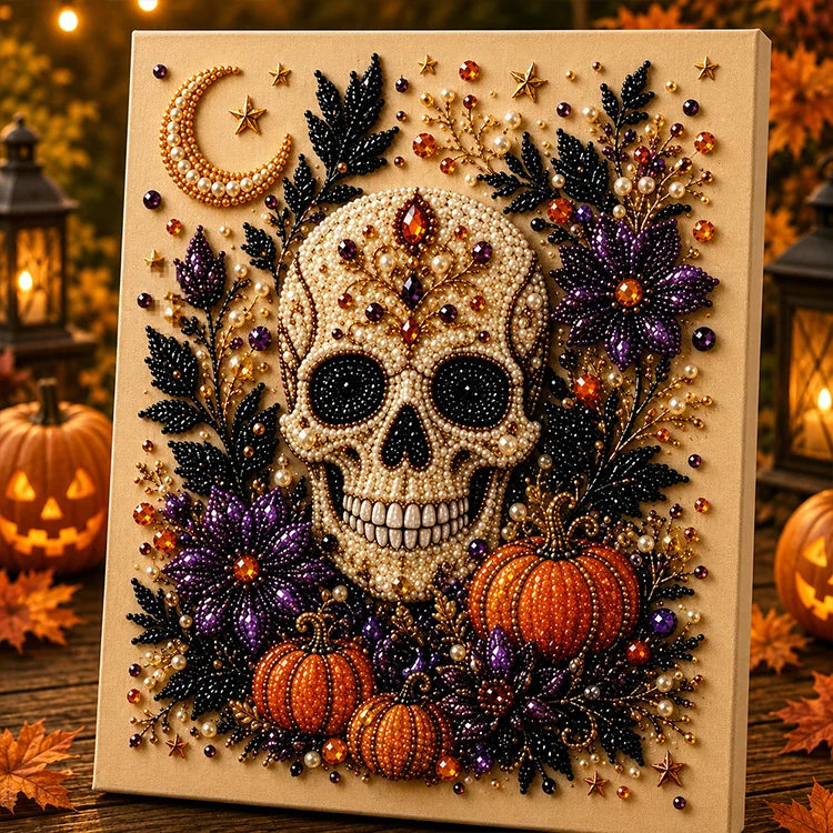 👻 Ghost Pearl Art DIY Kit – 3D Halloween Diamond Painting Craft, Sparkling Resin Pearl Mosaic Wall Decor