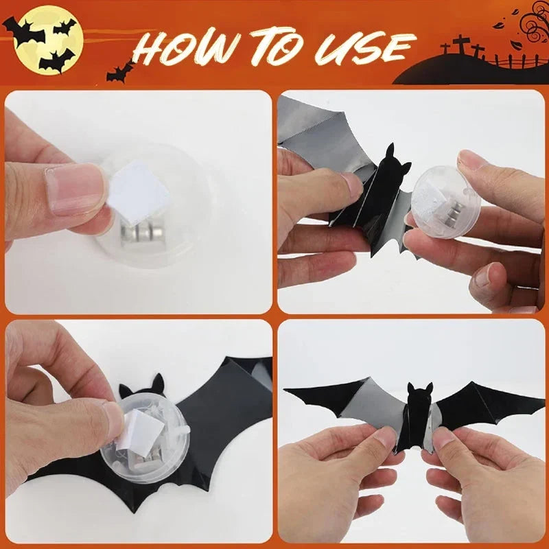 🔥 2026 Hot Sale 3D LED Bat Wall Decorations – 12/24PCS Light-Up Halloween Decor for Walls, Windows & Parties
