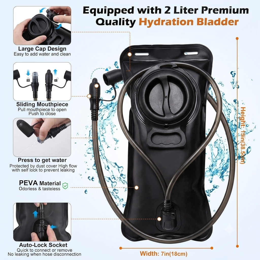 🎒💦Tactical Running Vest with 2L Water Bladder — Lightweight Anti-Bounce Hydration Backpack