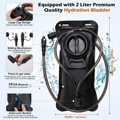 🎒💦Tactical Running Vest with 2L Water Bladder — Lightweight Anti-Bounce Hydration Backpack