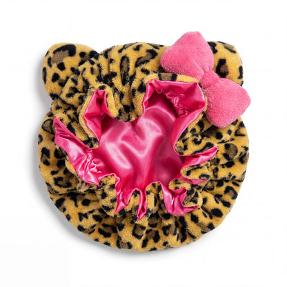 🐆✨PLUSH CHEETAH - Women's Plush Satin Bonnet