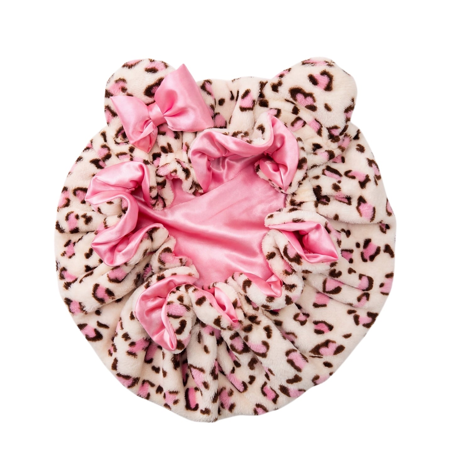 🐆✨PLUSH CHEETAH - Women's Plush Satin Bonnet