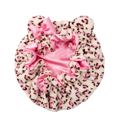 🐆✨PLUSH CHEETAH - Women's Plush Satin Bonnet
