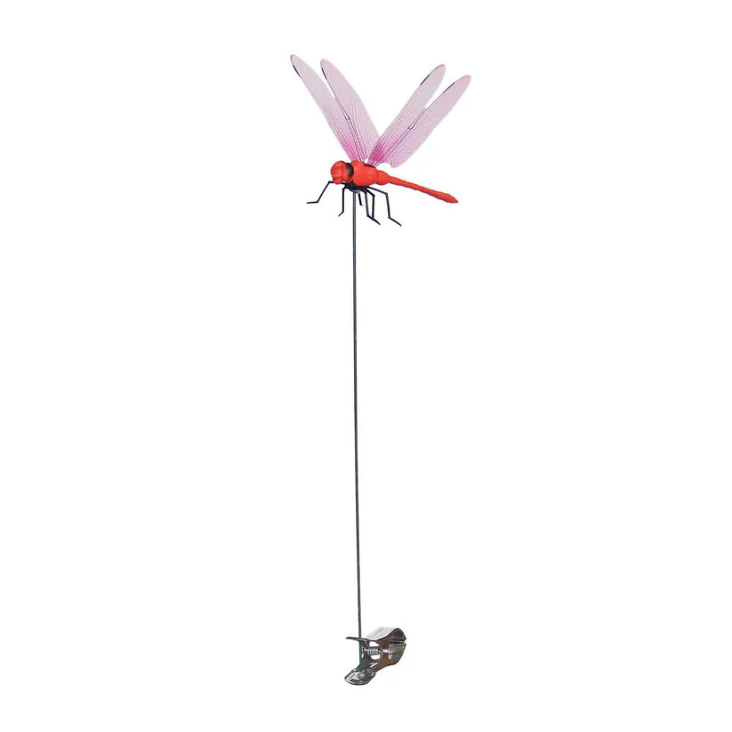 12 Counts Outdoor Fake Dragonfly Rod Clip, Garden MetalDragonfly Clip