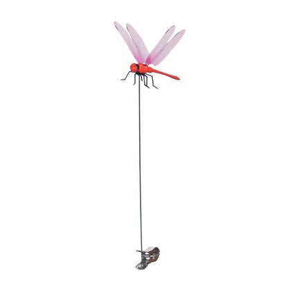 12 Counts Outdoor Fake Dragonfly Rod Clip, Garden MetalDragonfly Clip