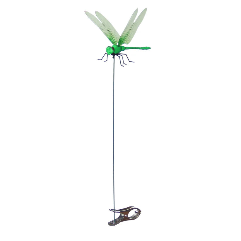 12 Counts Outdoor Fake Dragonfly Rod Clip, Garden MetalDragonfly Clip