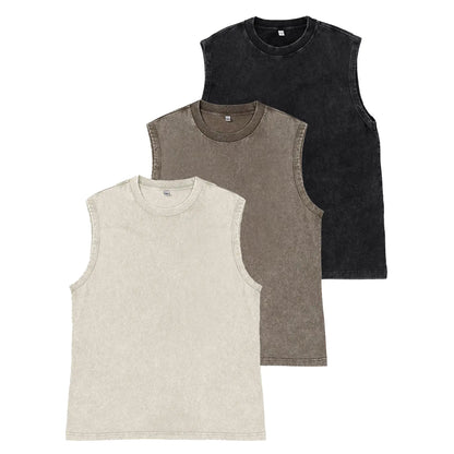 Cotton Workout Tank Tops Unisex Sleeveless Tees