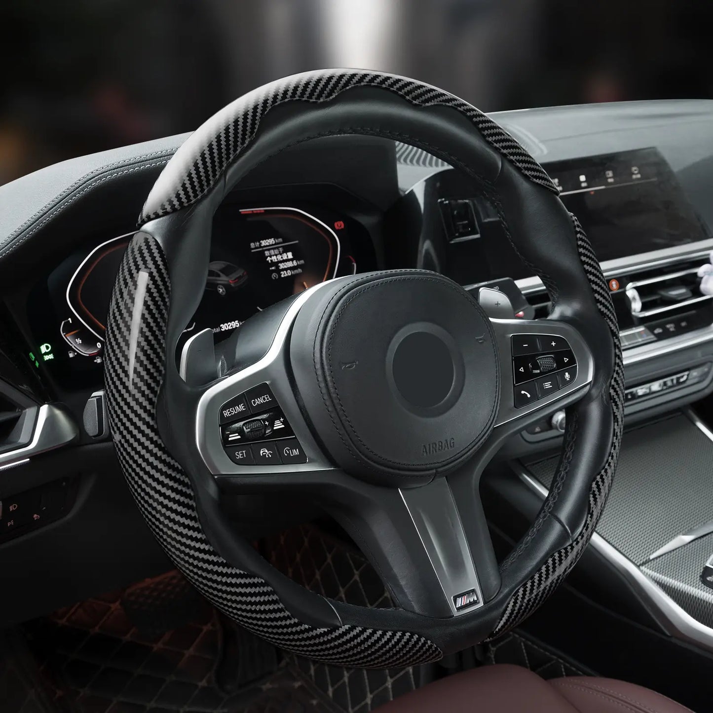 Non-Slip Car Steering Wheel Cover for 15 Inch Wheels