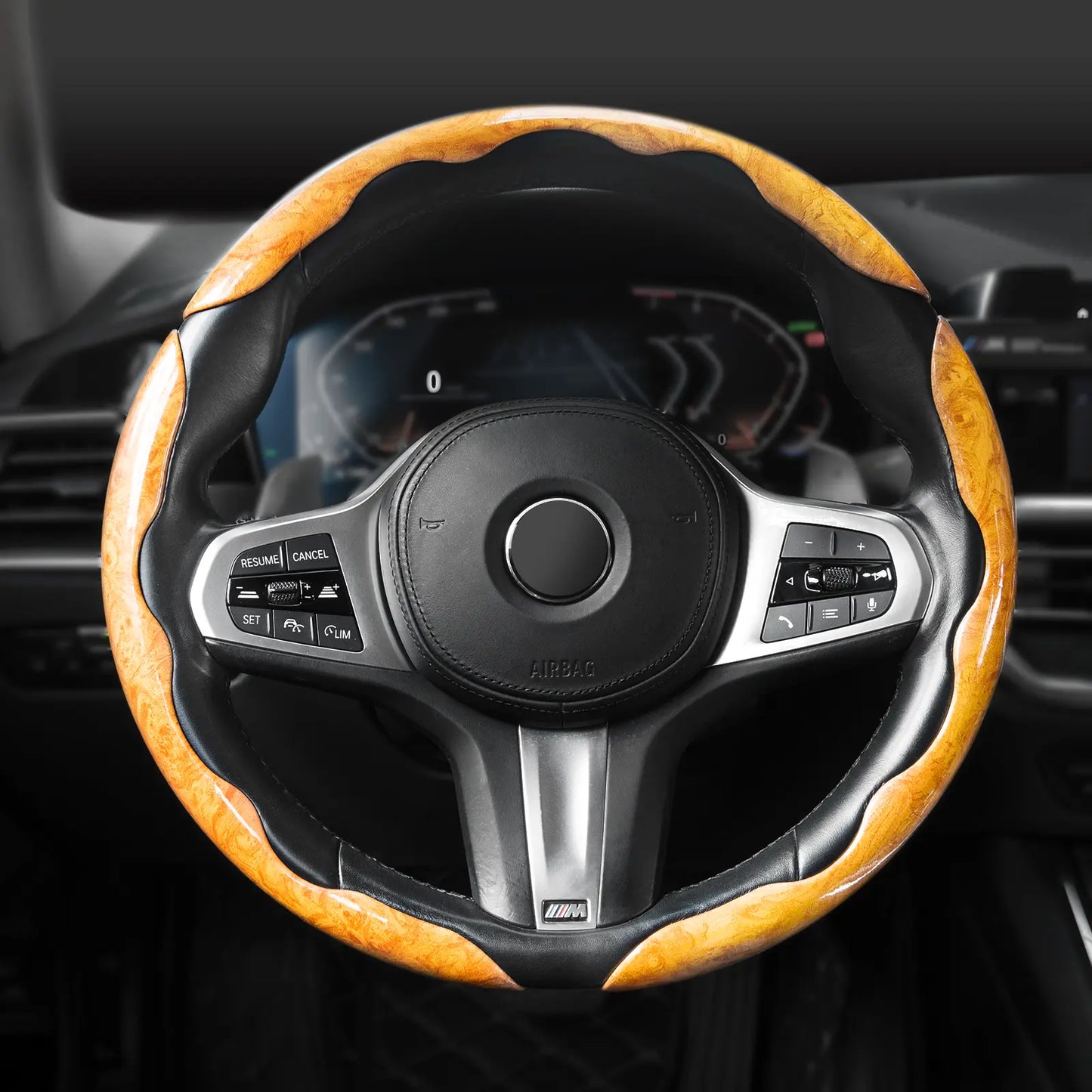 Non-Slip Car Steering Wheel Cover for 15 Inch Wheels